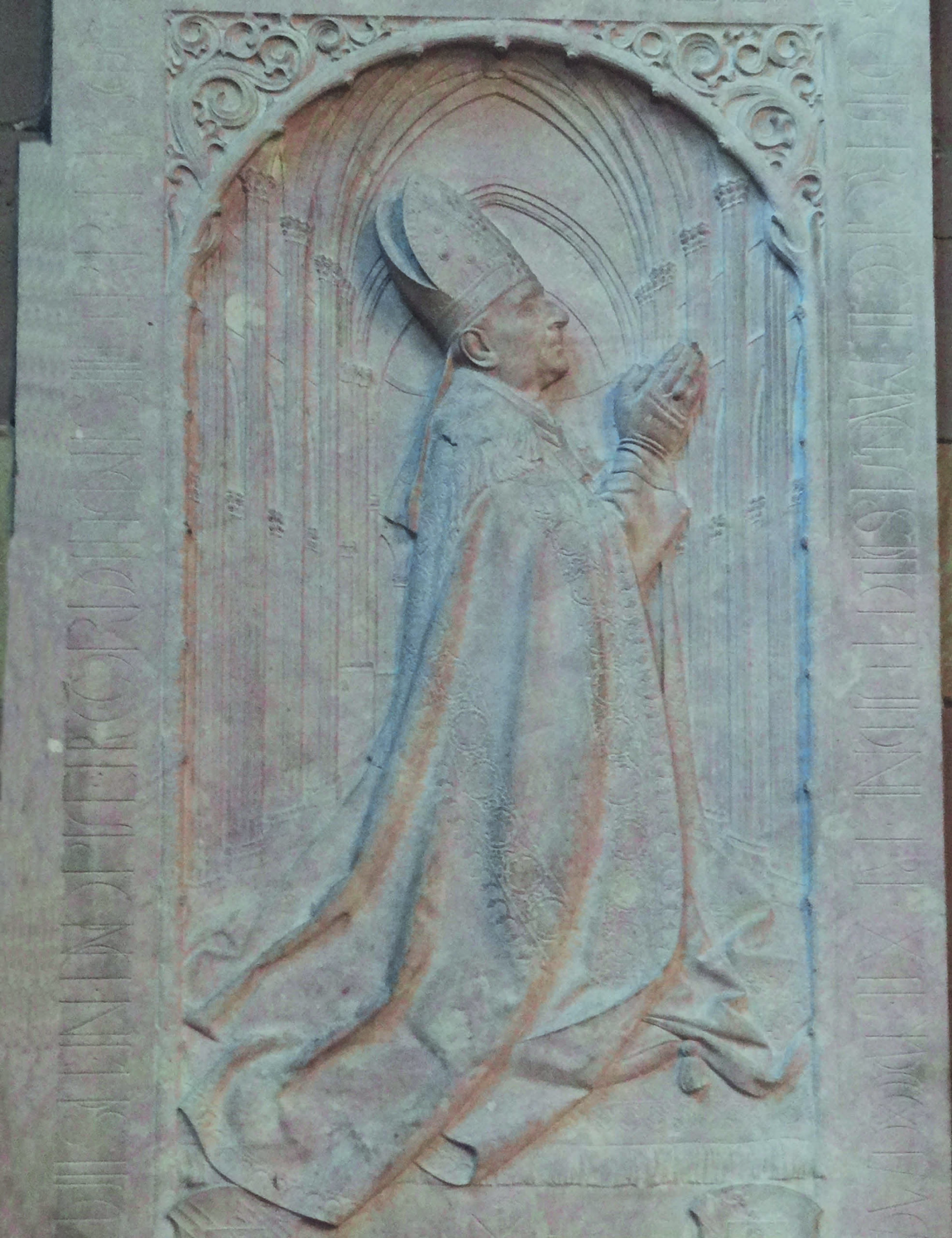 Strasbourg, Cathédrale - chapelle Saint Laurent, plaque Mgr Fritzen